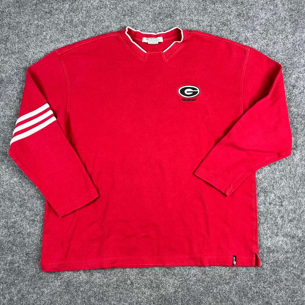 Antigua Sweatshirt Mens XL‎ Red Georgia Bulldogs Pullover Crewneck NCAA Logo